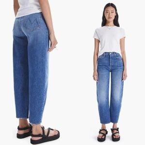 MOTHER The Curbside Ankle Curved Balloon High Rise Jeans From Out Of Town 24